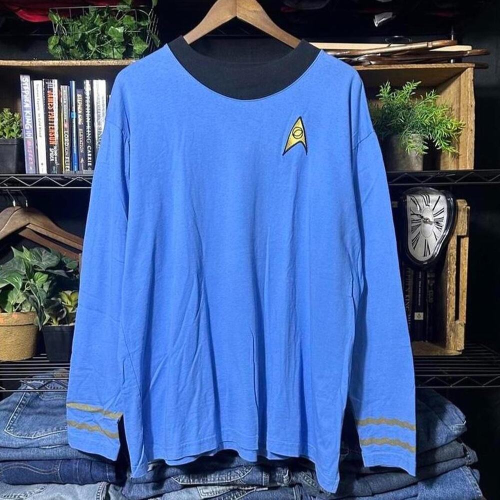 Vintage 90s Star Trek The Experience Uniform Shirt XL Spock Science Officer Tee